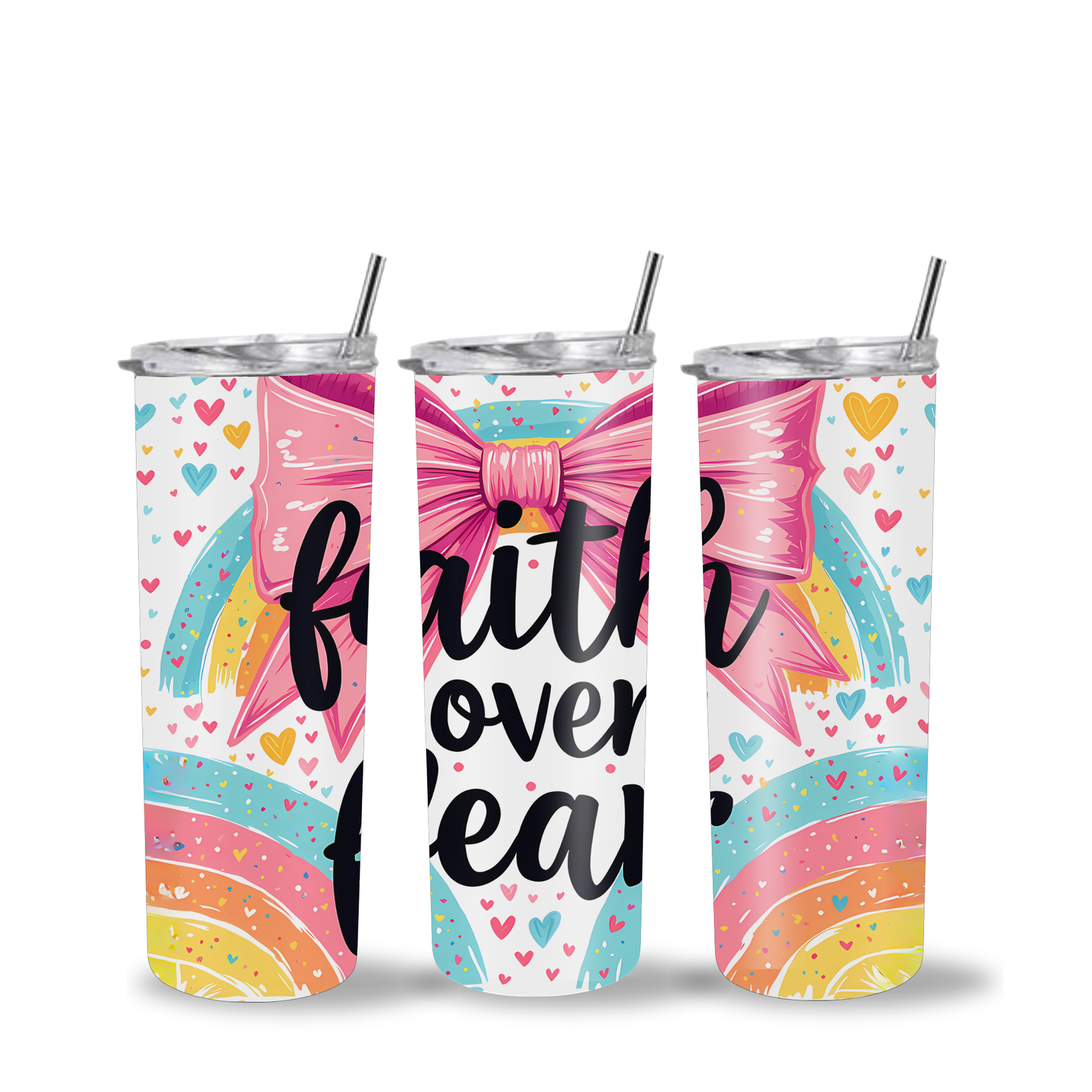 Faith Over Fear Skinny Tumbler