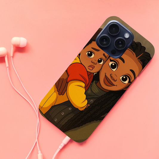Cartoon illustration phone cover