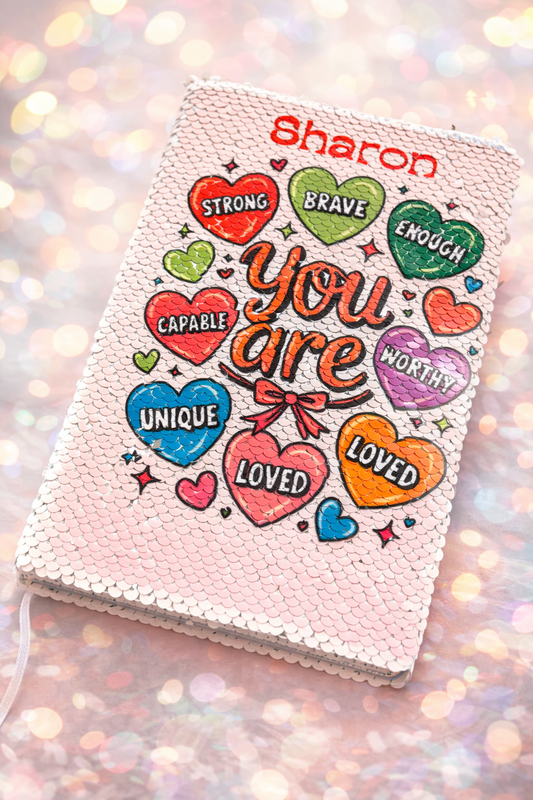 YOU ARE! Sequin Notebook
