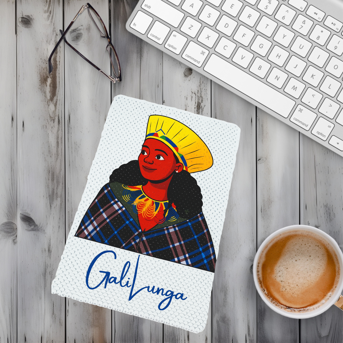 Cartoon Illustration A5 Sequin Notebook